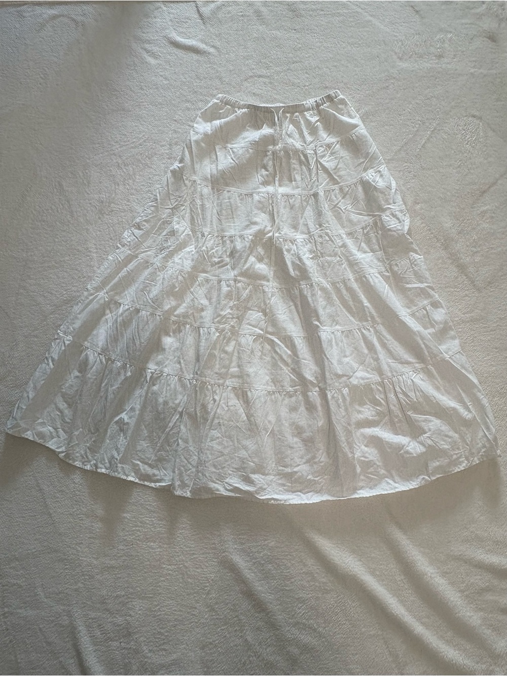 Peppermayo White Tiered Maxi Skirt
